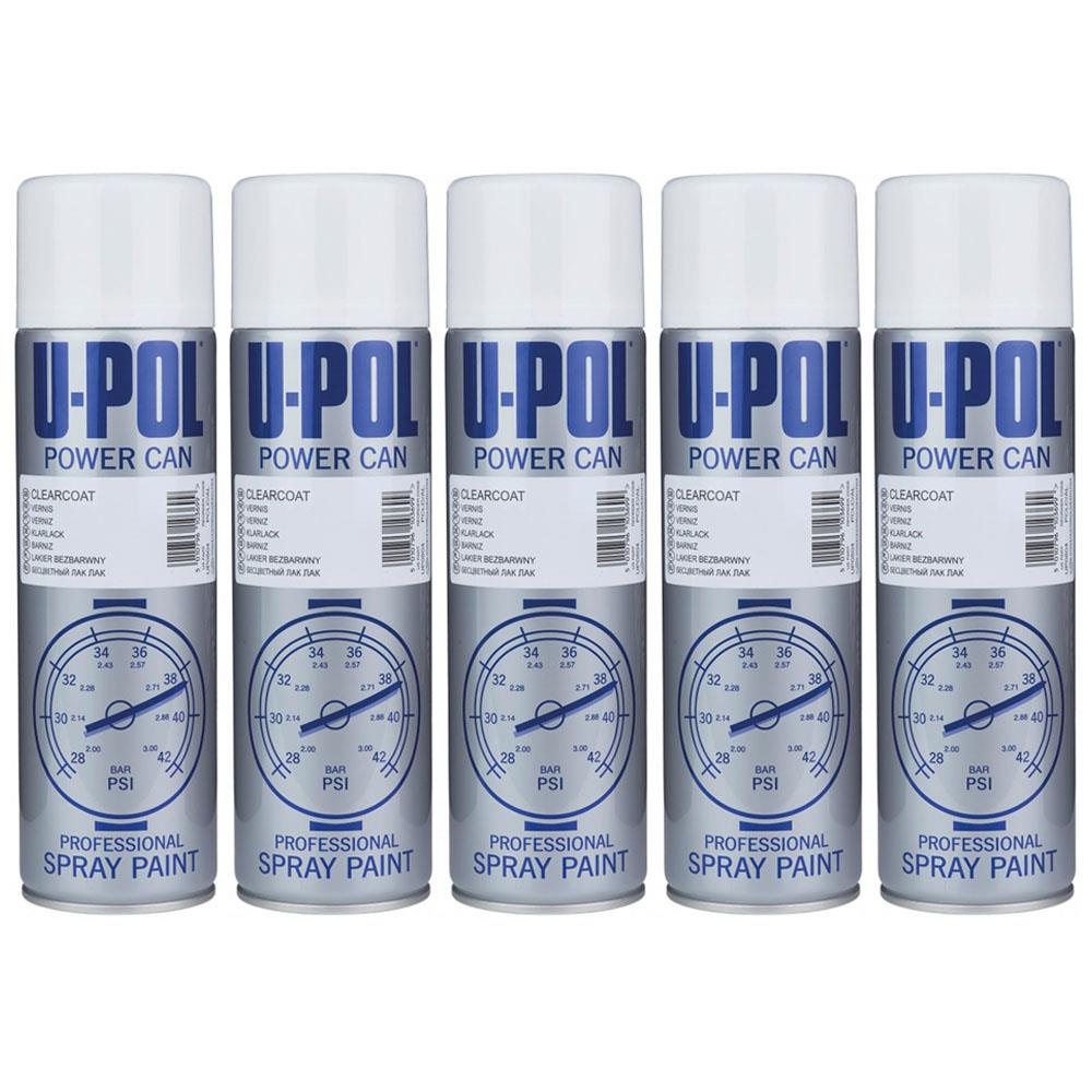 5X Upol Power Can Clear Coat Spray Paint 500ml