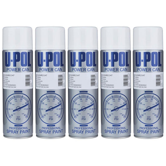 5X Upol Power Can Clear Coat Spray Paint 500ml