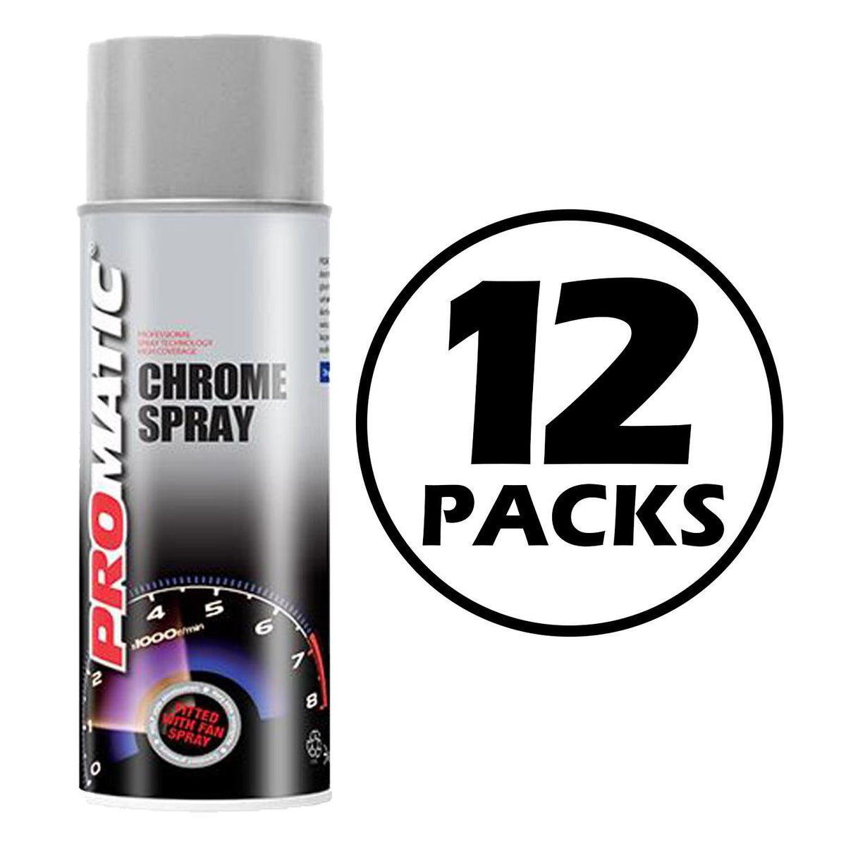 12X Promatic Chrome Spray Paint 400ml