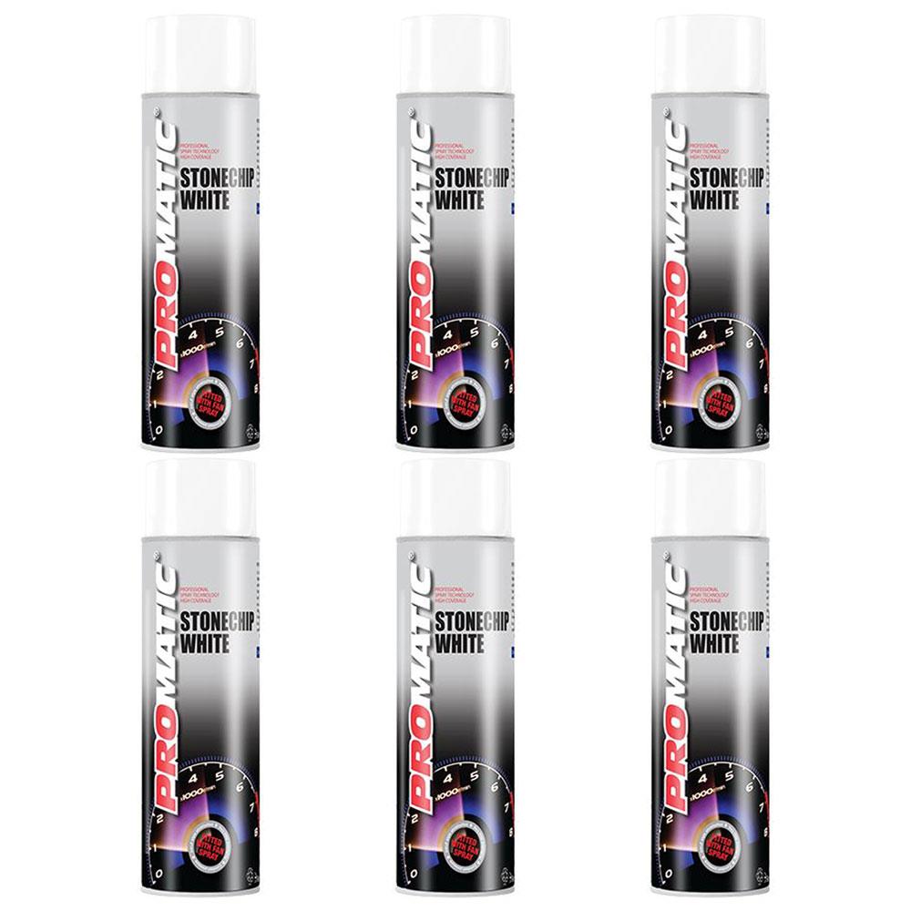 6X Promatic Stonechip White Spray Paint S500ml