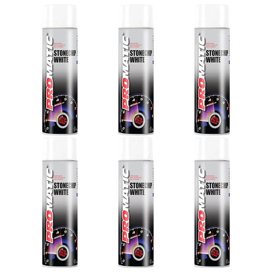 6X Promatic Stonechip White Spray Paint S500ml