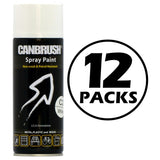 12X Canbrush C2 Gloss White Spray Paint 400ml