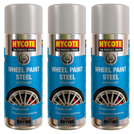 3X Hycote Wheel Paint Steel Spray Paint 400ml