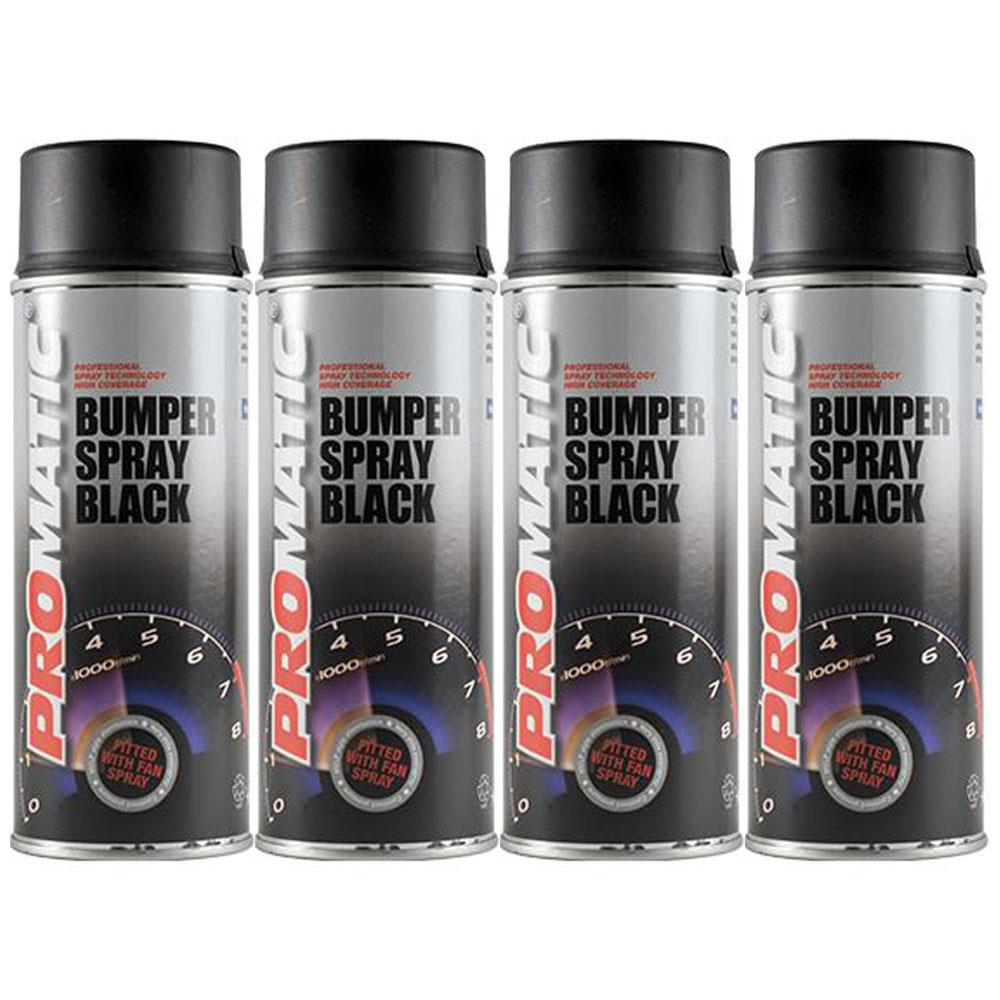 4X Promatic Bumperspray Black Spray Paint 400ml