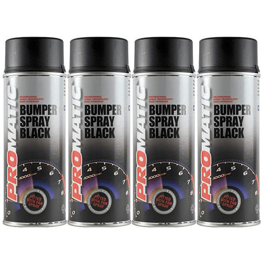 4X Promatic Bumperspray Black Spray Paint 400ml