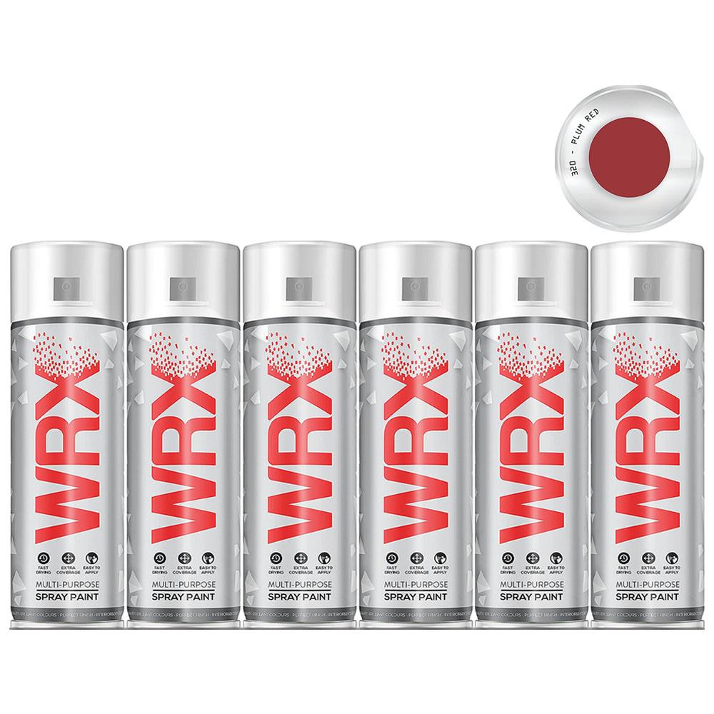 6X WRX Flat Plum Red Spray Paint 400ml