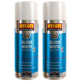 2X Hycote Bodyshop Gloss White Spray Paint 400ml