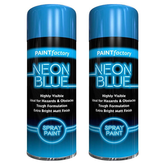 2X Paint Factory Blue Fluorescent Neon Spray Paint 200ml