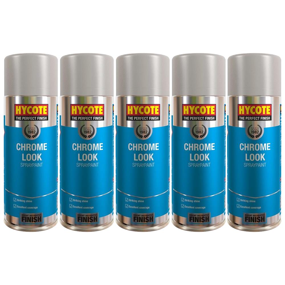 5X Hycote Chrome Look Spray Paint 400ml