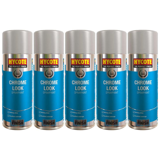 5X Hycote Chrome Look Spray Paint 400ml