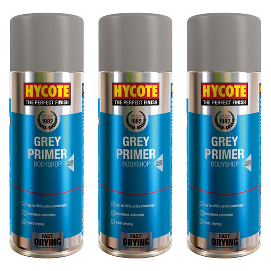 3X Hycote Bodyshop Grey Primer Spray 400ml