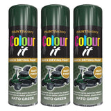 3X Paint Factory Nato Green Matt Spray Paint 250ml