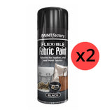 2X Black Flexible Fabric & Vinyl Spray Paint 200ml