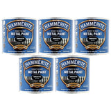 5X Hammerite Smooth Black Paint 250ml