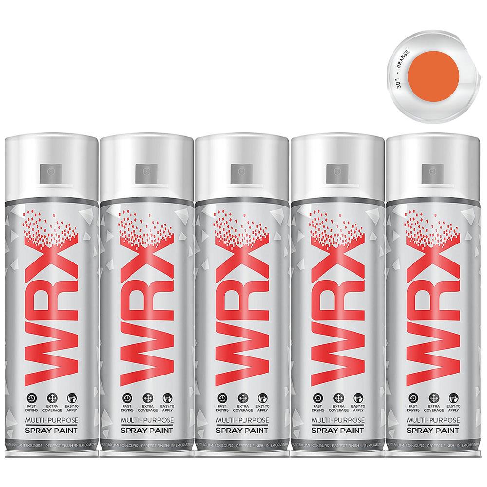 5X WRX Flat Orange Spray Paint 400ml