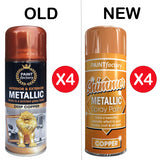 4X Paint Factory Copper Metallic Spray Paint 200ml