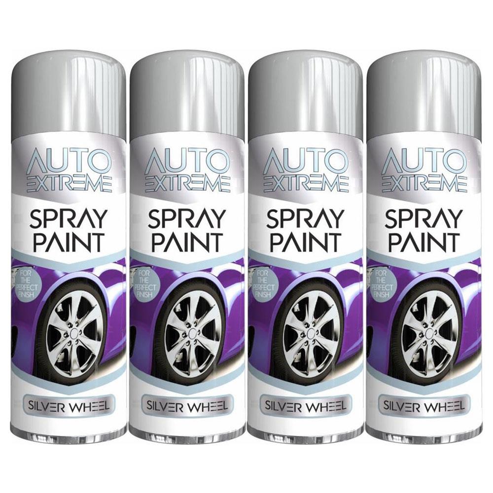 4X Auto Extreme Silver Wheel Spray Paint 250ml