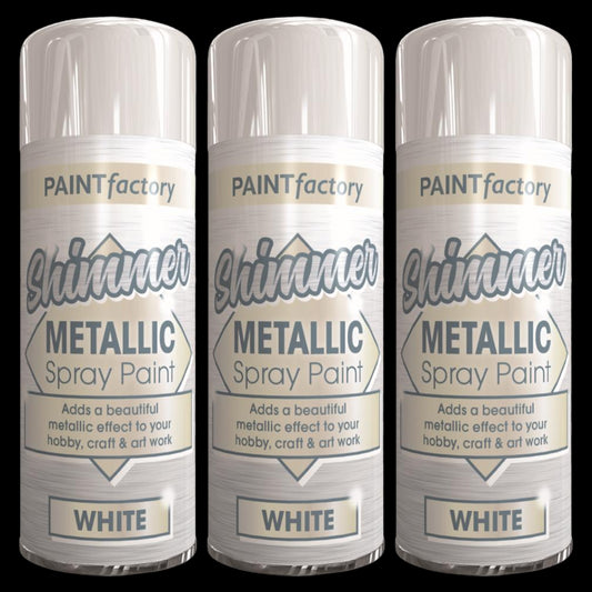 3X Paint Factory Purpose White Metallic 200ml