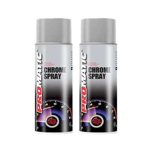 2X Promatic Chrome Spray Paint 400ml