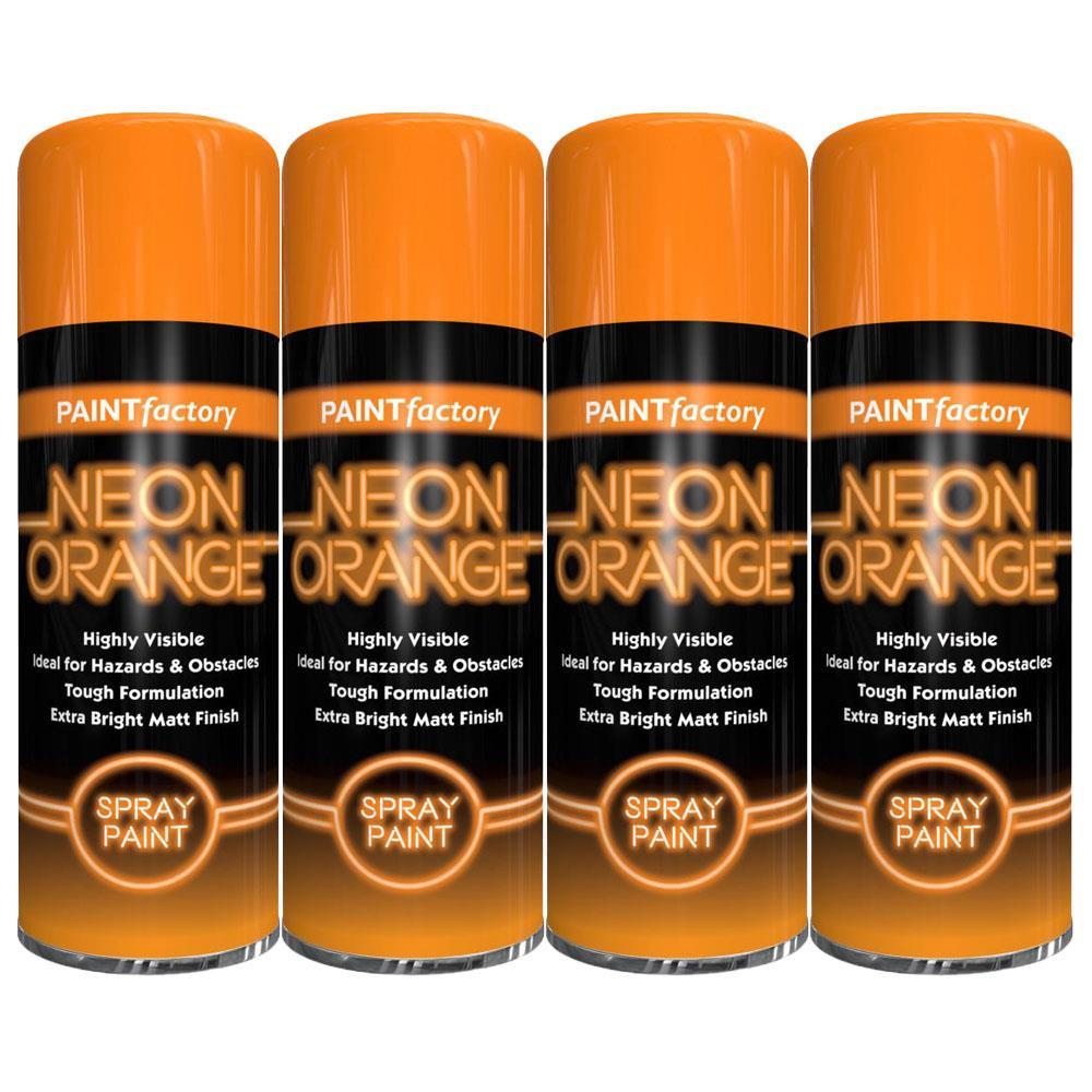 4X Paint Factory Neon Orange Spray Paint 400ml