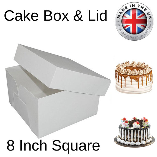 1X Cake Box 8"(8" Lid & 8" Base)