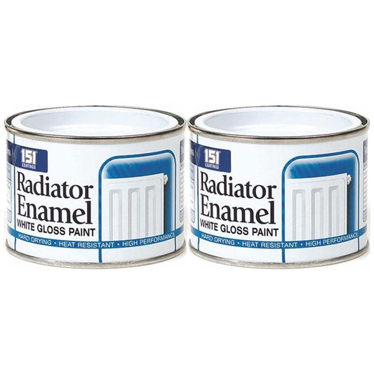 2X Radiator Enamel White Paint Tin 180ml