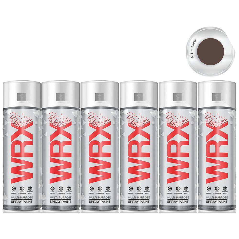 6X WRX Flat Brown Spray Paint Acrylic 400ml