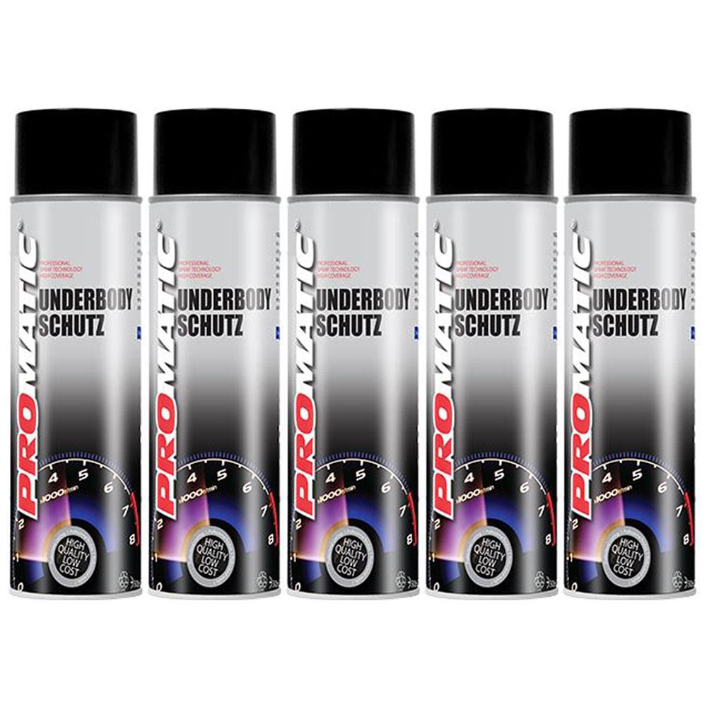 5X Promatic Black Underbody Spray Paint 500ml