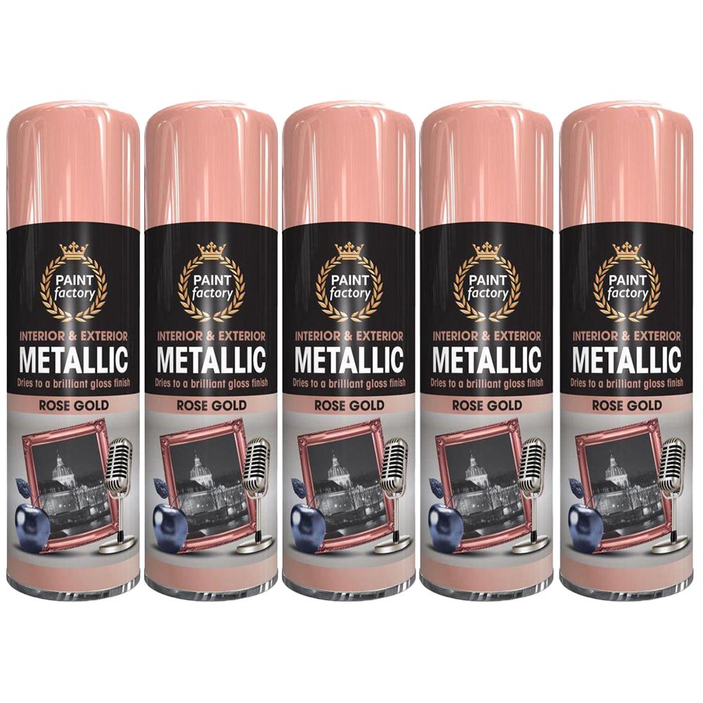 5X Paint Factory Rose Gold Metallic Spray Paint 400ml