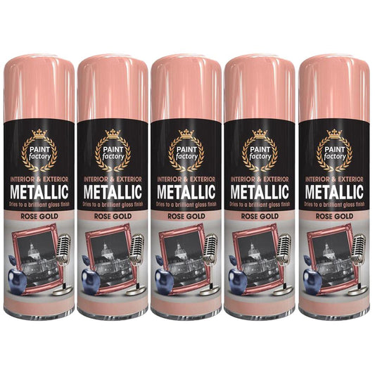 5X Paint Factory Rose Gold Metallic Spray Paint 400ml