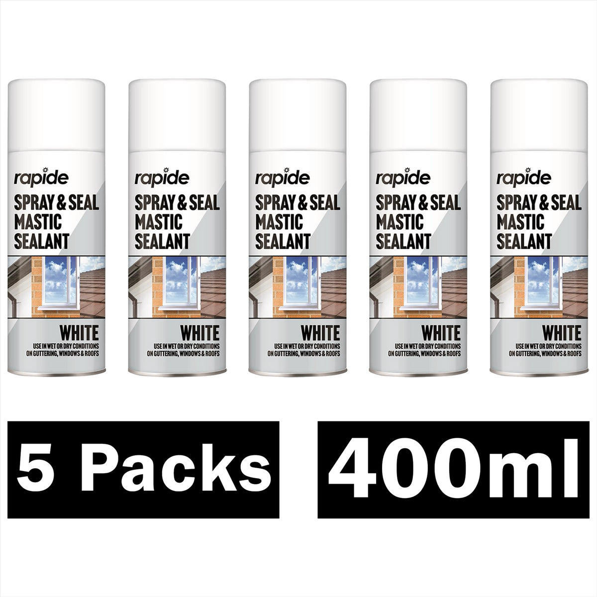 5X Rapide Spray And Seal 400ml White