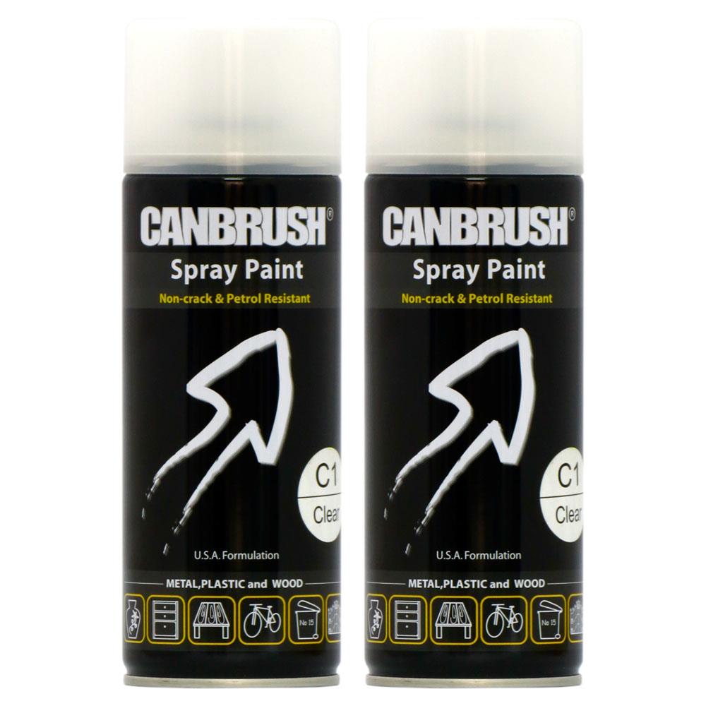 2X Canbrush C1 Clear Spray Paint 400ml