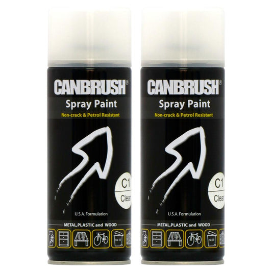 2X Canbrush C1 Clear Spray Paint 400ml