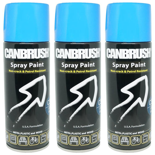 3X Canbrush C37 Light Blue Spray Paint 400ml