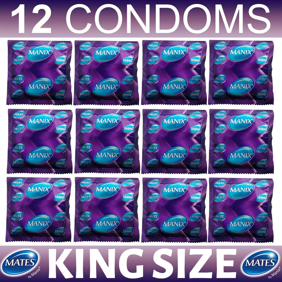 12X Mates King Size Condoms