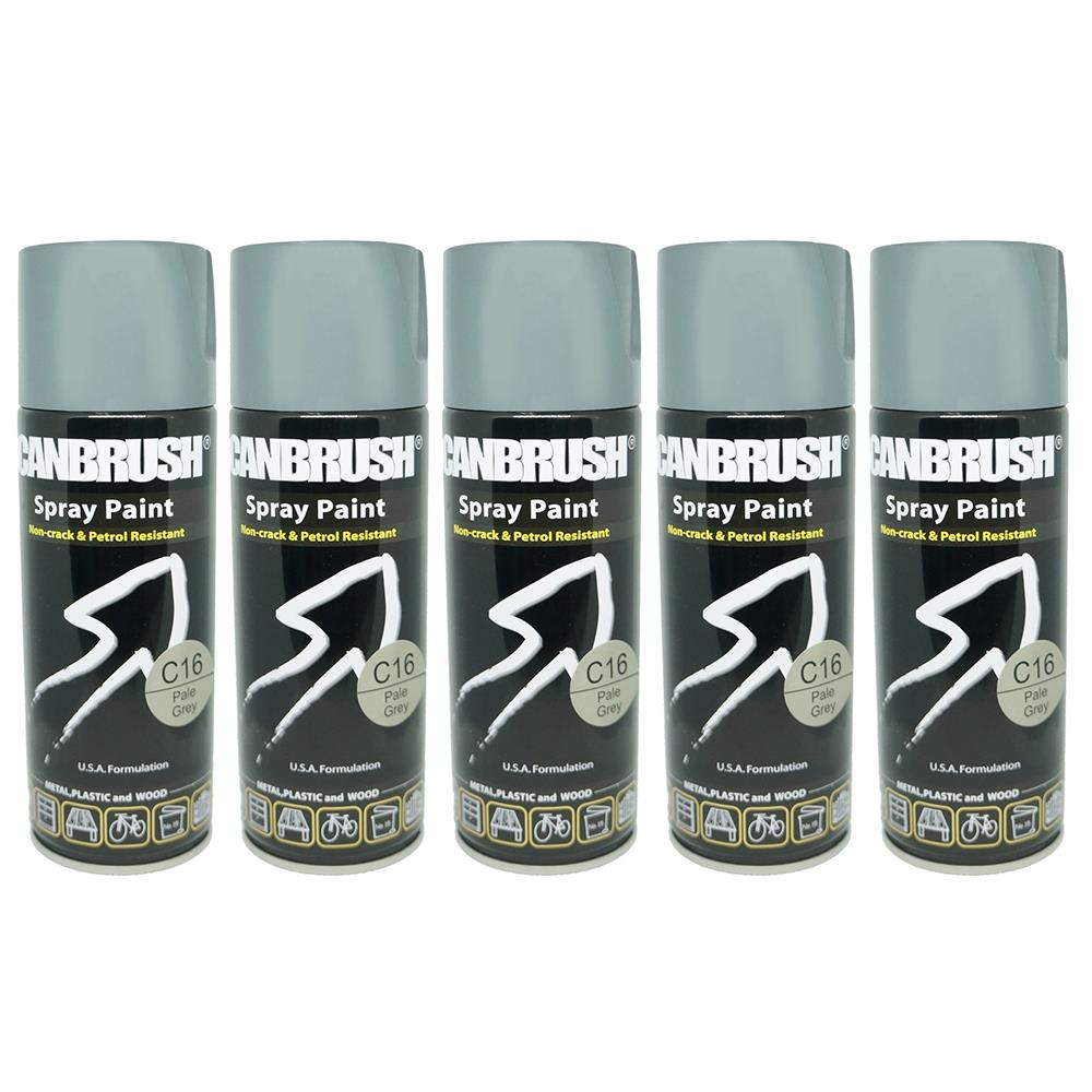 5X Canbrush C16 Pale Grey Spray Paint 400ml