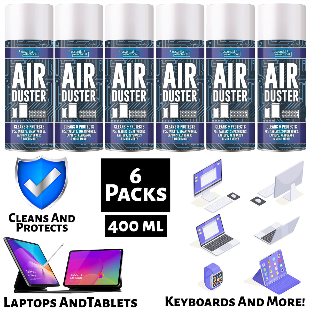 6X Air Duster Spray 400ml