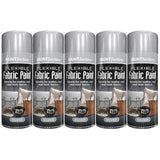 5X Silver Fabric & Vinyl Spray Paint 200ml