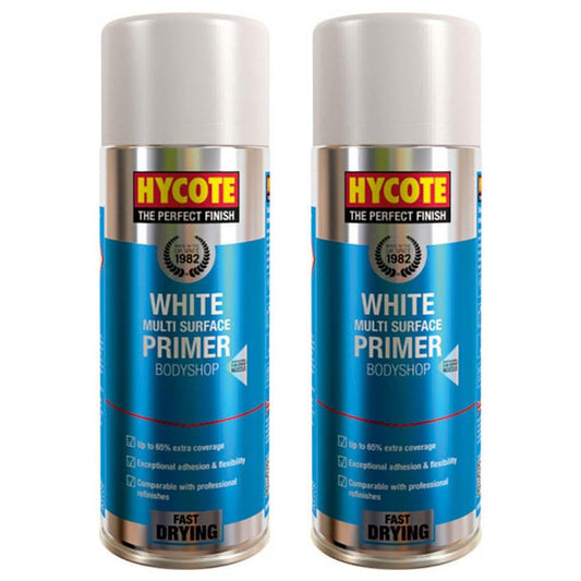 2X Hycote Bodyshop High Build White Spray Paint 400ml