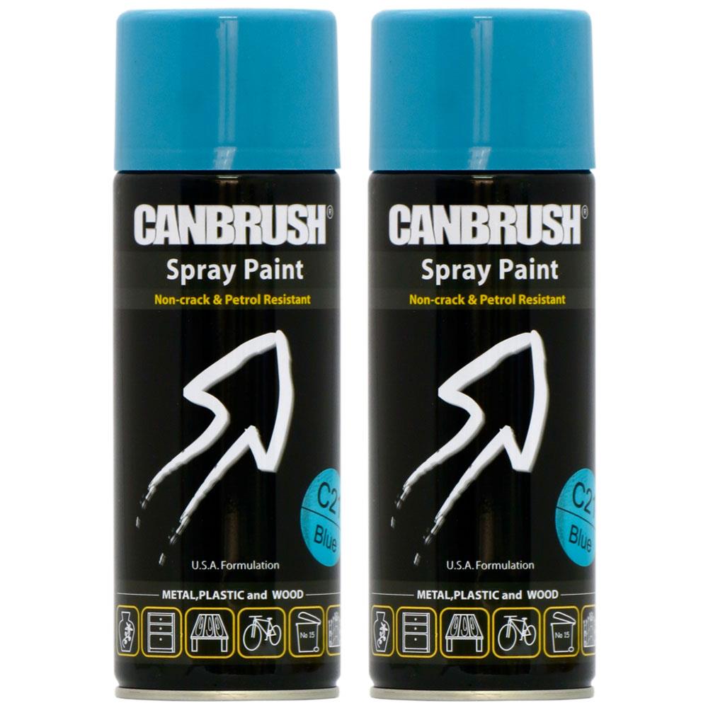 2X Canbrush C21 Blue Spray Paint 400ml