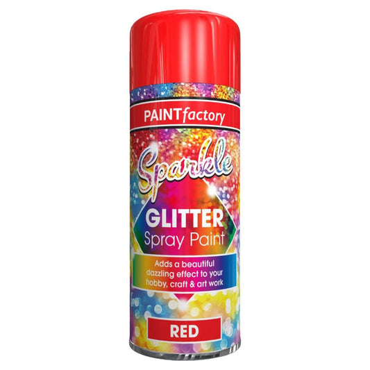 Paint Factory Red Glitter Spray Paint 200ml