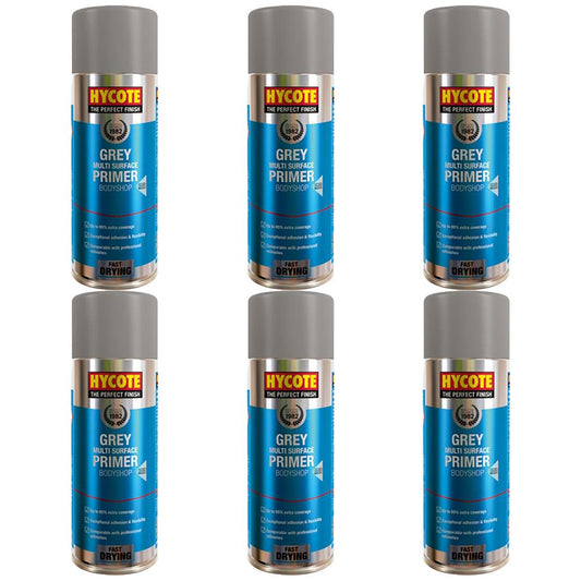 6X Hycote Bodyshop High Build Grey Spray Paint 400ml