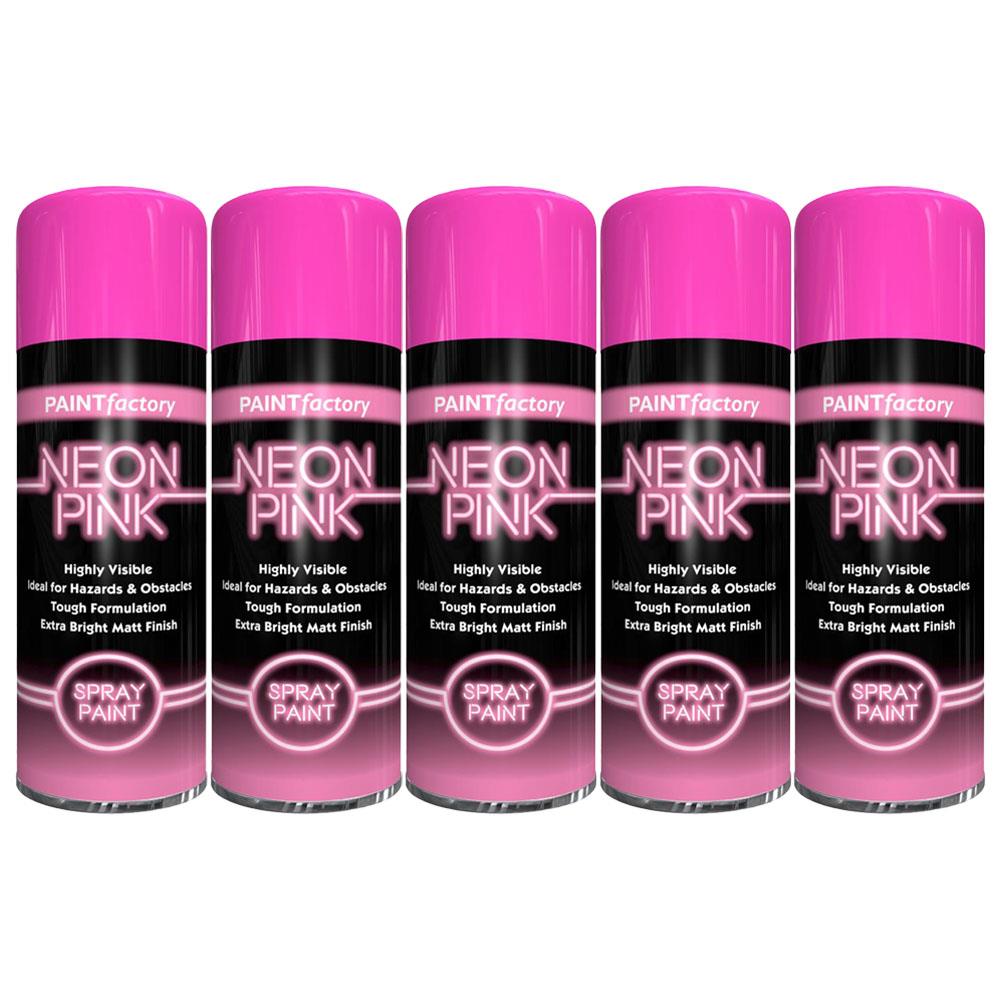 5X Paint Factory Fluorescent Neon Pink Spray Paint 200ml