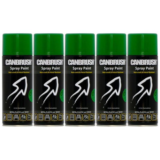 5X Canbrush C67 Grass Green Spray Paint 400ml