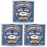 3X Hammerite Smooth White Paint 250ml