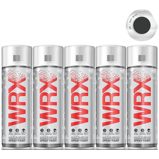 5X WRX Matt Black 526 Spray Paint 400ml