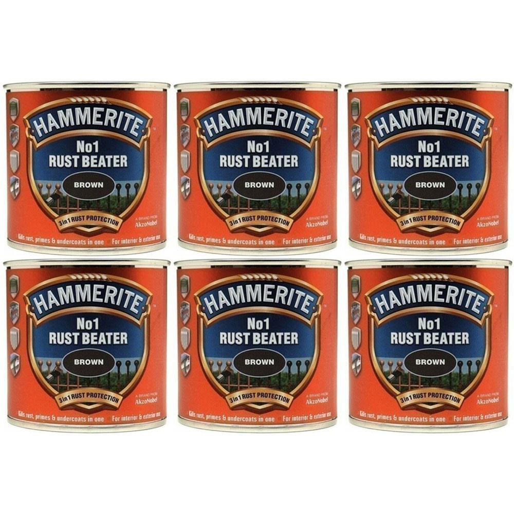 6X Hammerite No.1 Rustbeater Dark Brown 250ml