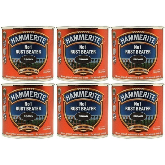 6X Hammerite No.1 Rustbeater Dark Brown 250ml