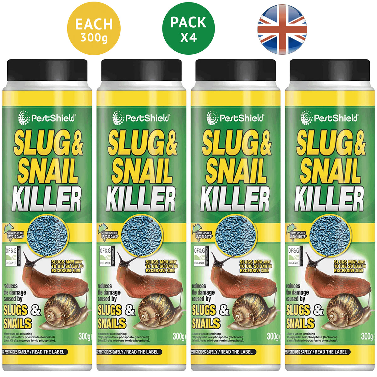 4X Pestshield Slug & Snail Killer 300g