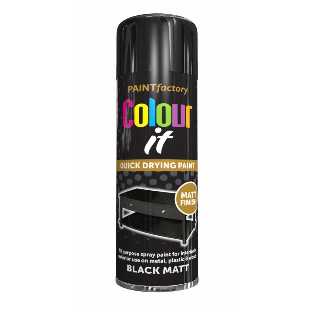 Paint Factory Black Matt Spray Paint 250ml